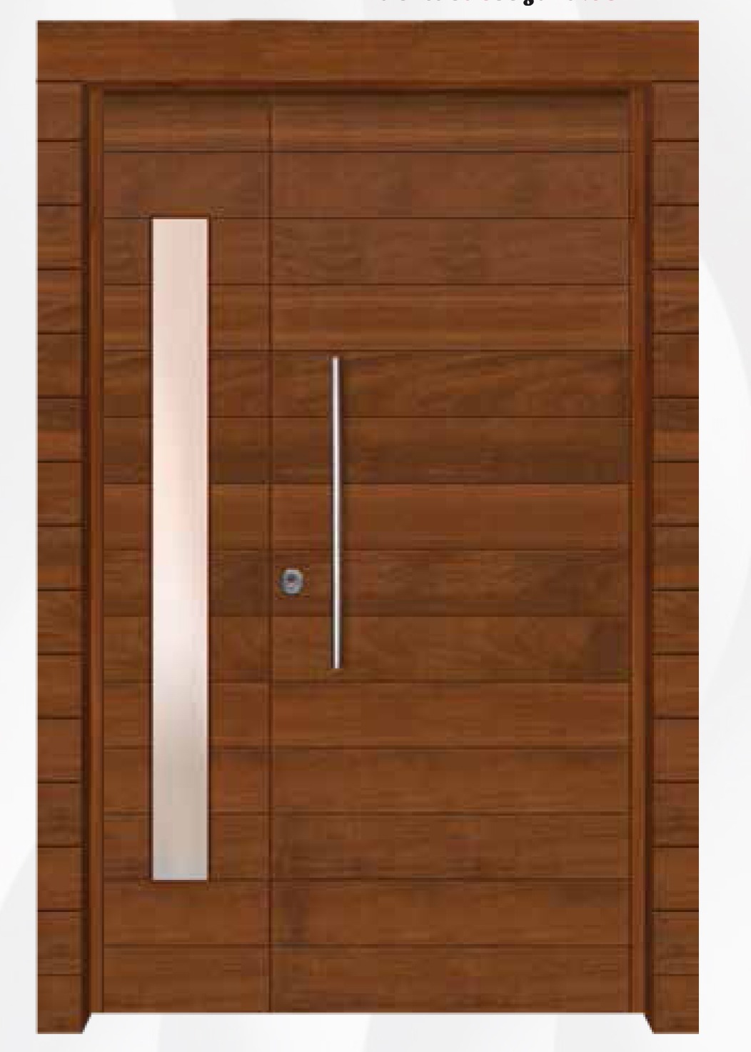 Puerta de entrada de madera maciza de iroko