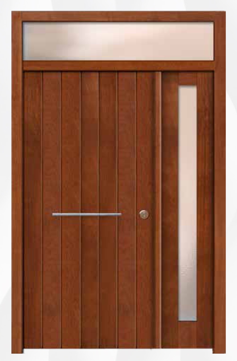 Puerta de entrada de madera maciza de iroko
