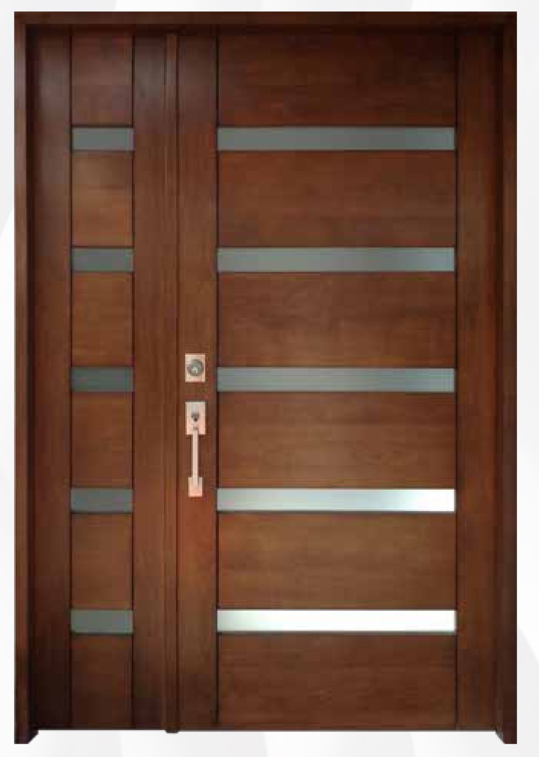 Puerta de entrada de madera maciza de iroko