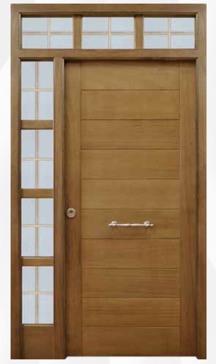 Puerta de entrada de madera maciza de iroko
