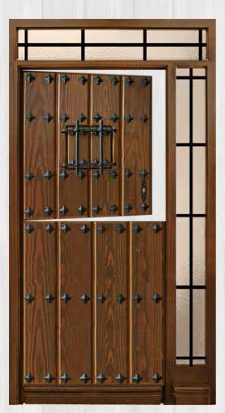 Puerta de entrada de madera maciza de pino