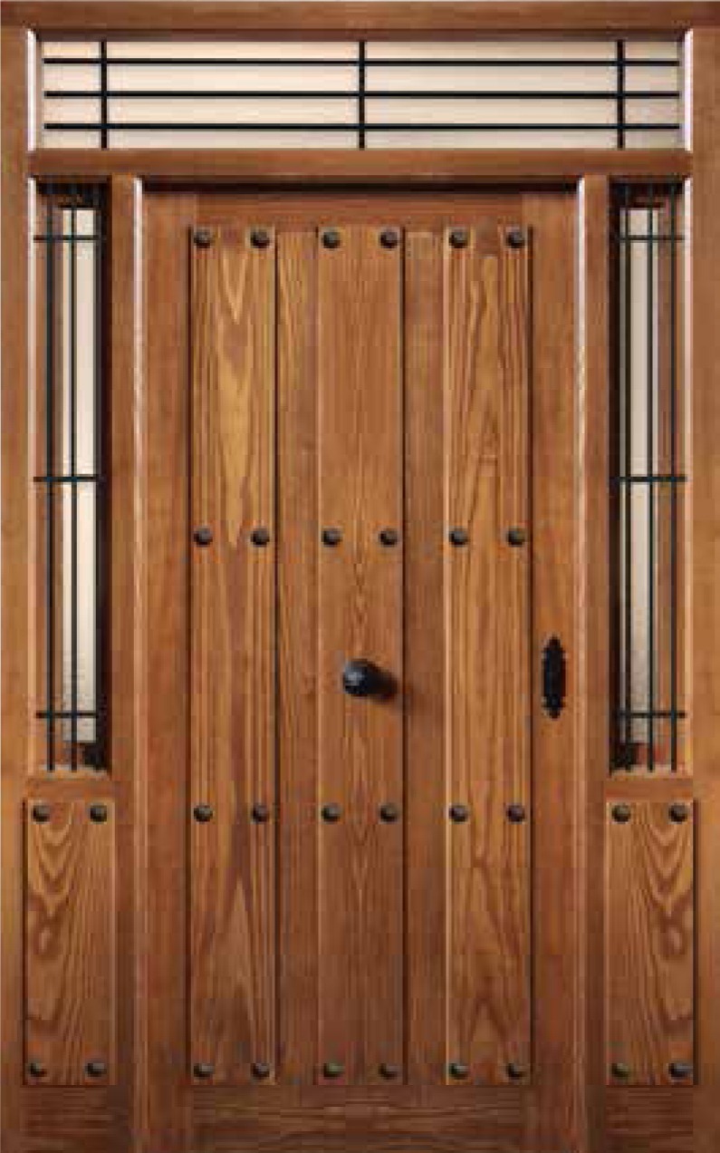 Puerta de entrada de madera maciza de pino