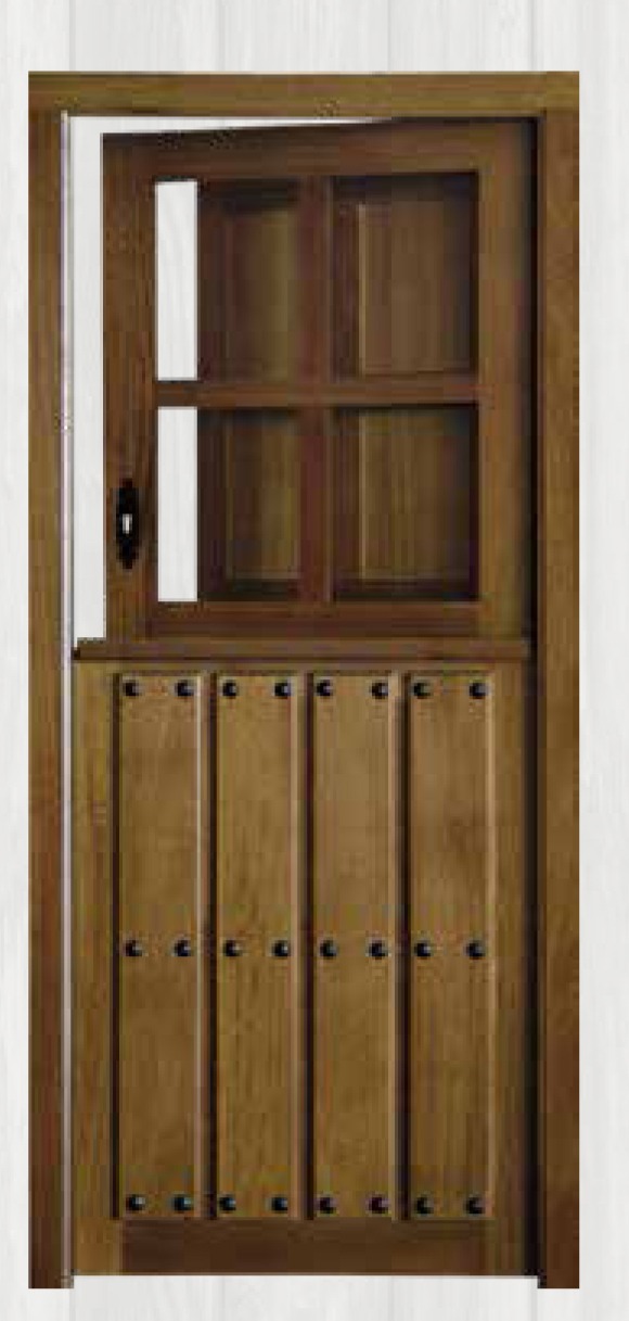 Puerta de entrada de madera maciza de pino