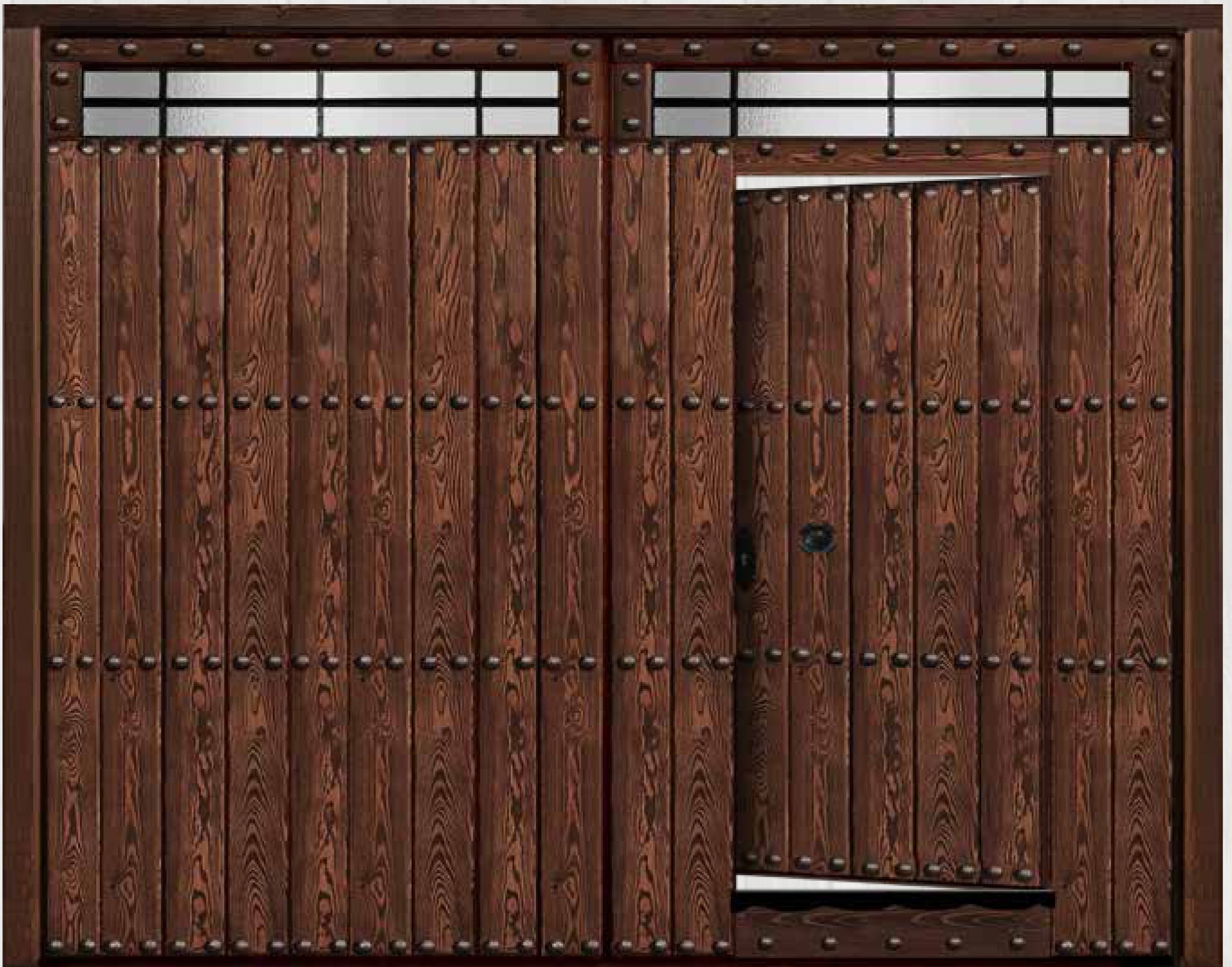 Puerta de entrada de madera maciza de pino