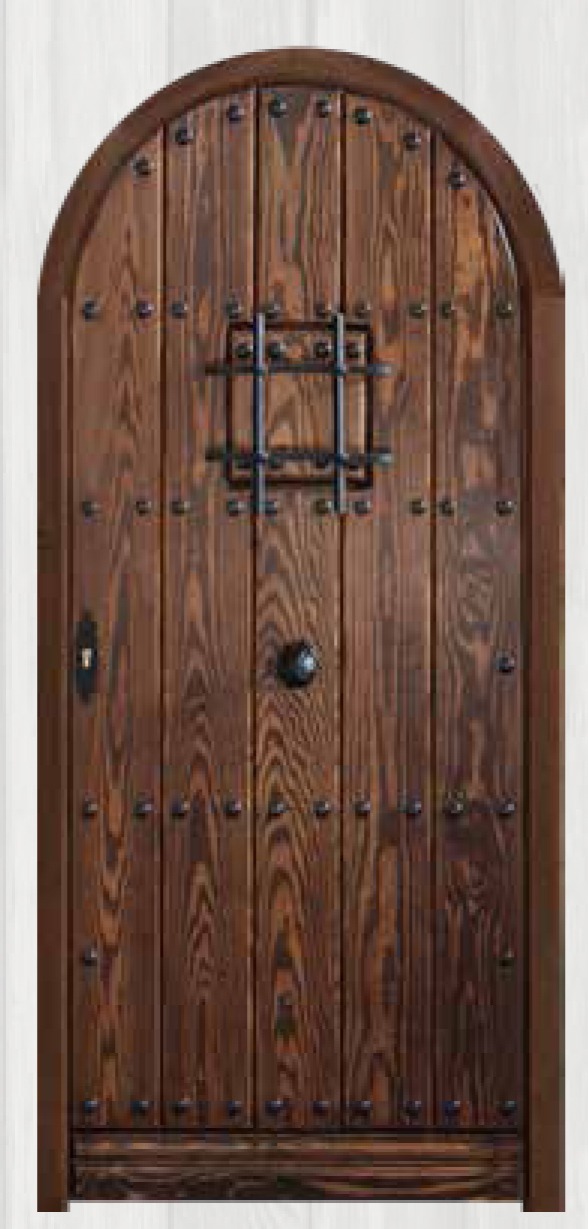 Puerta de entrada de madera maciza de pino