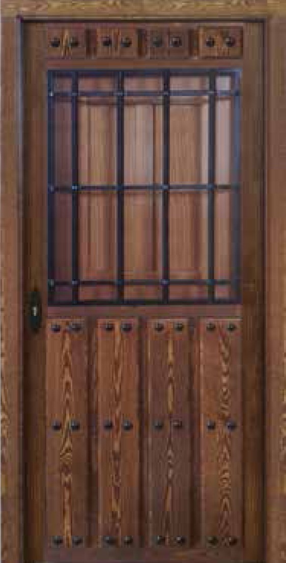 Puerta de entrada de madera maciza de pino