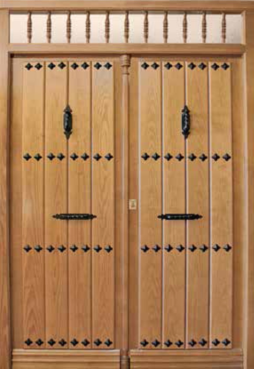 Puerta de entrada de madera maciza de pino