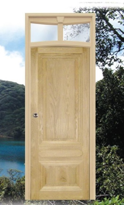 Puerta de entrada de madera maciza de iroko