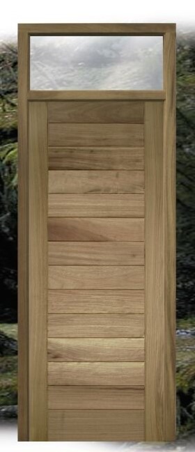 Puerta de entrada de madera maciza de iroko